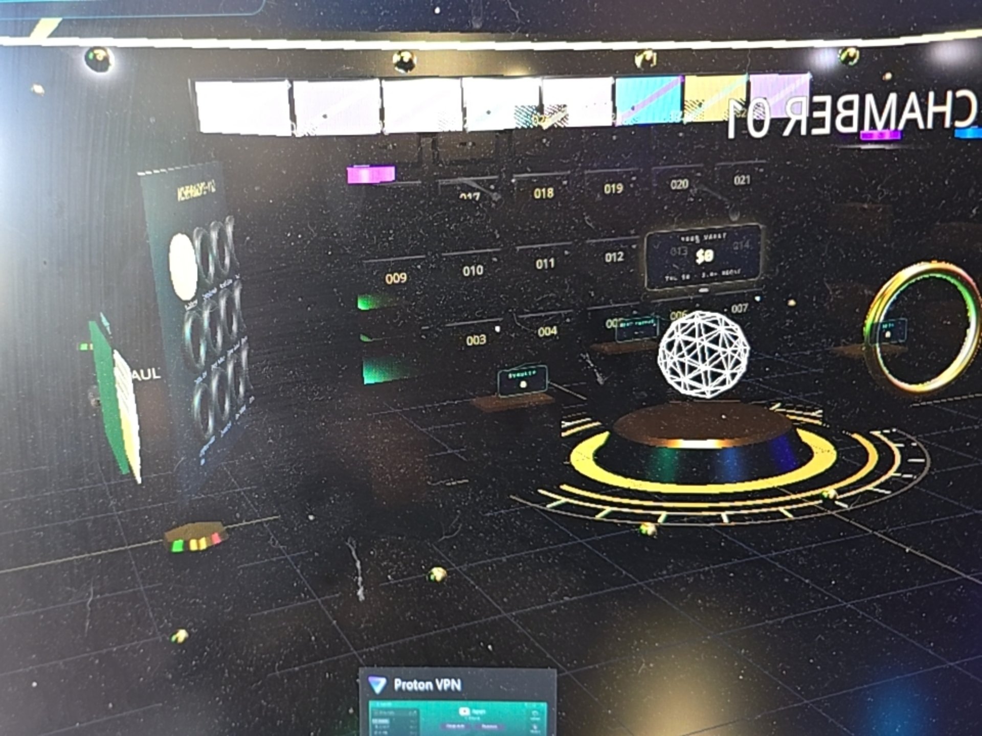 Cyber Vault Vaulty NFT artwork with a neon shield, flying drone, and city-night security atmosphere.
